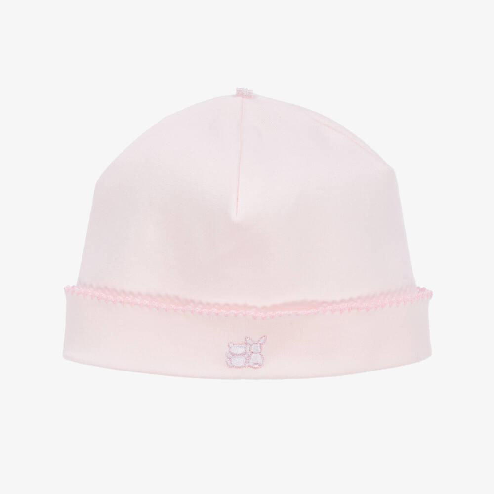 Emile et Rose-Baby Girls Pink Cotton Embroidered Hat | Childrensalon Outlet
