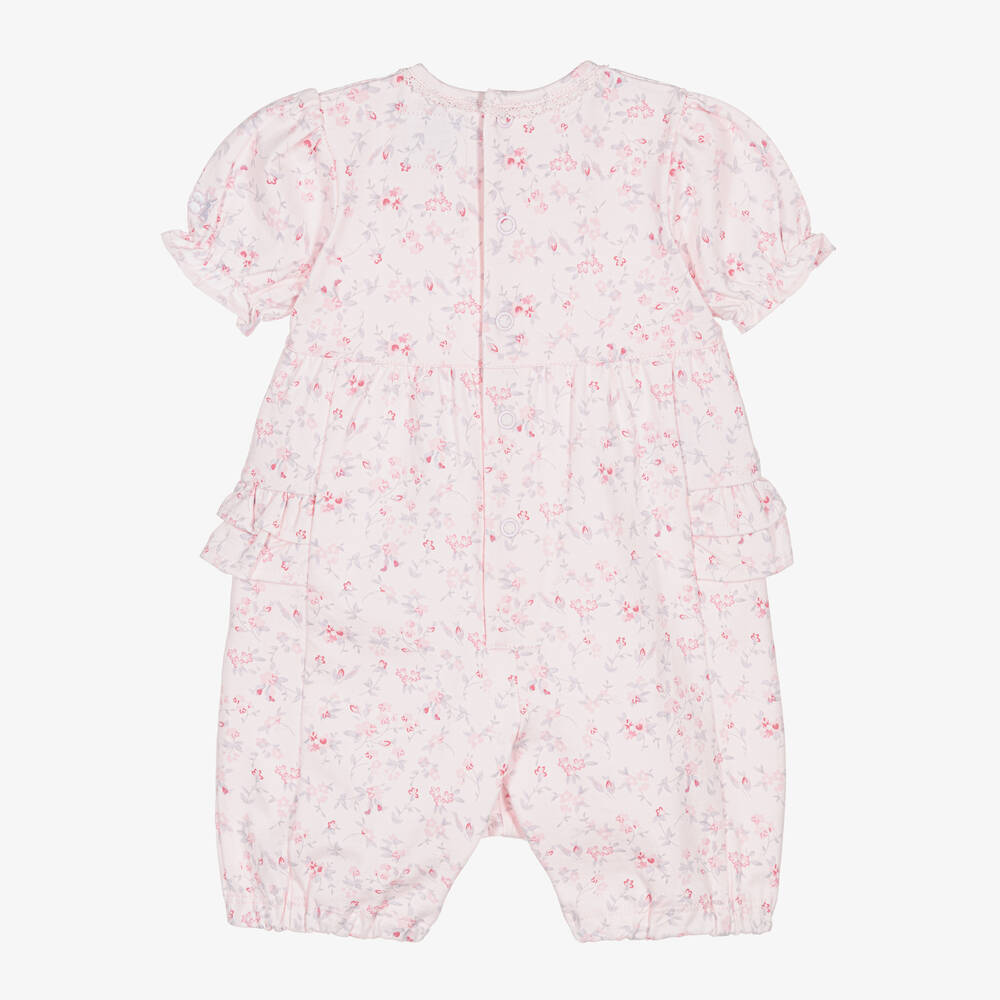Emile et Rose-Baby Girls Pink Cotton Floral Shortie | Childrensalon Outlet