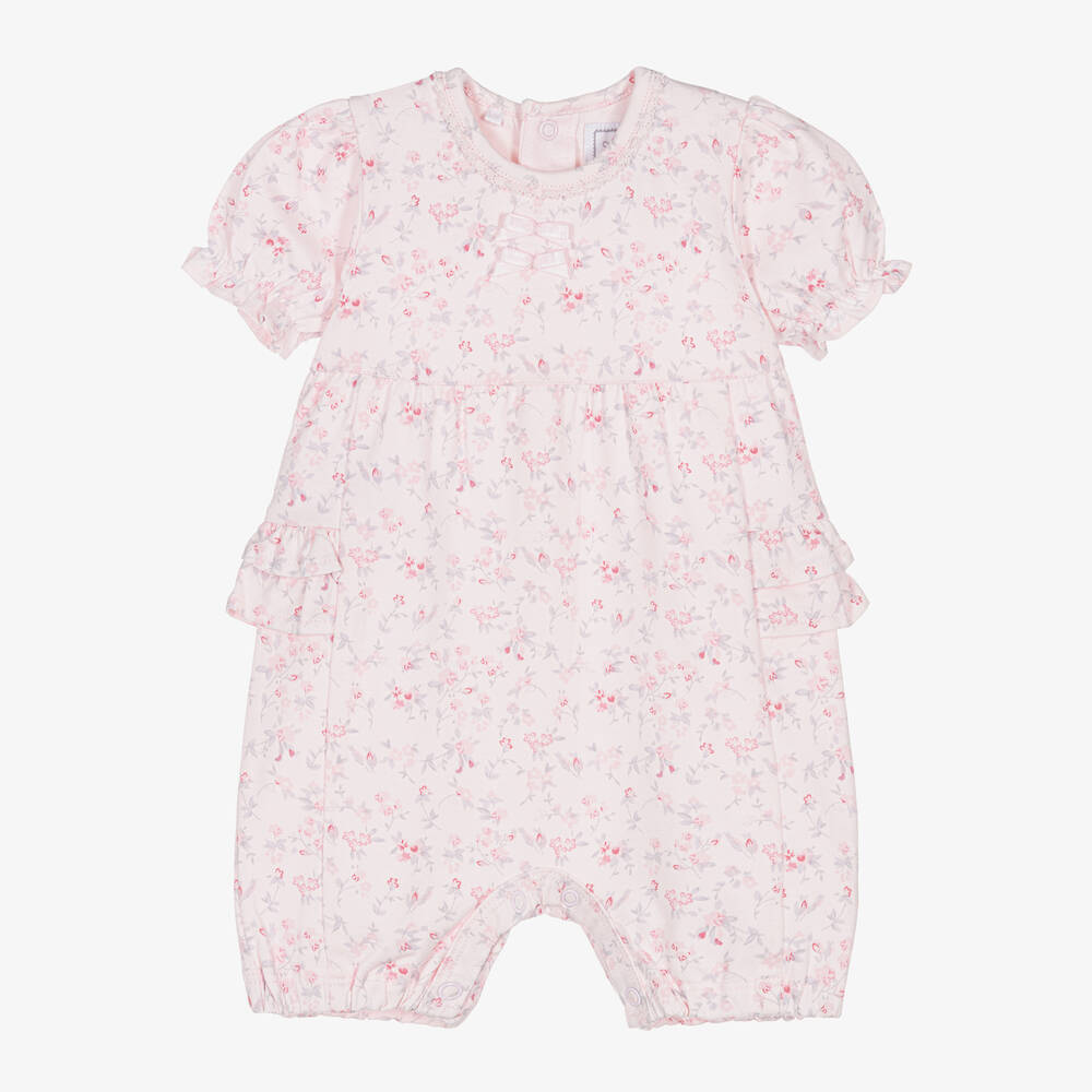 Emile et Rose-Baby Girls Pink Cotton Floral Shortie | Childrensalon Outlet