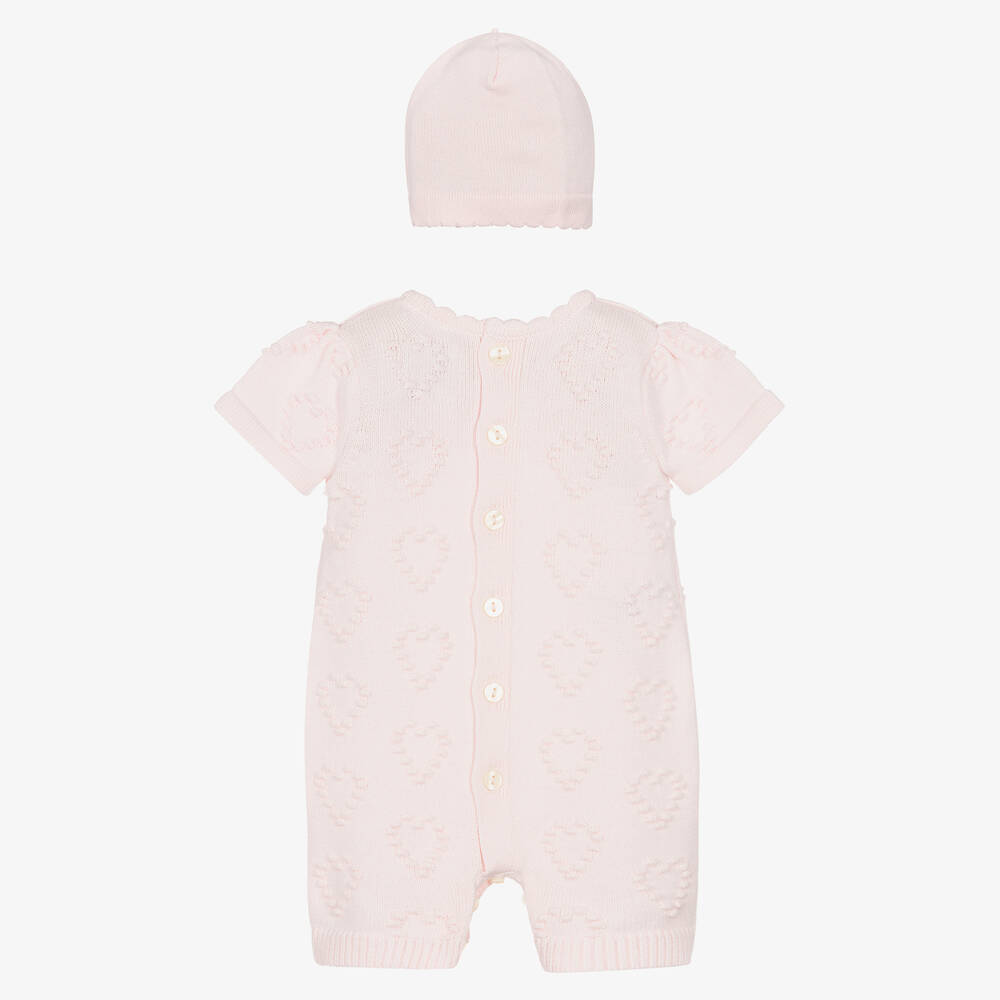 Emile et Rose-Baby Girls Pink Cotton Knit Shortie Set | Childrensalon Outlet