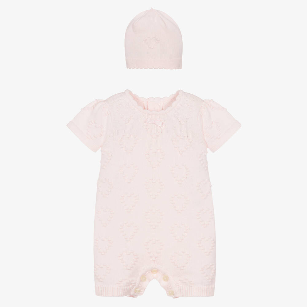 Emile et Rose-Baby Girls Pink Cotton Knit Shortie Set | Childrensalon Outlet