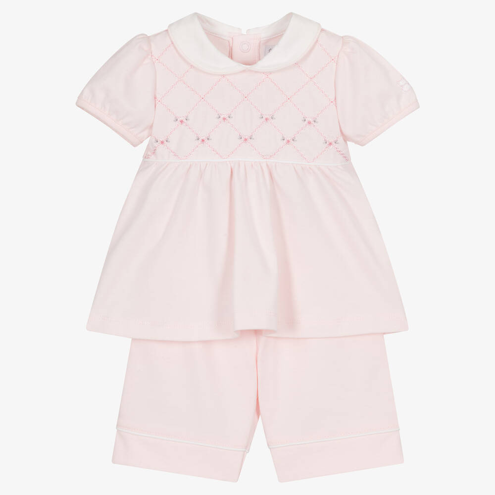 Emile et Rose - Ensemble short rose en coton bébé | Childrensalon