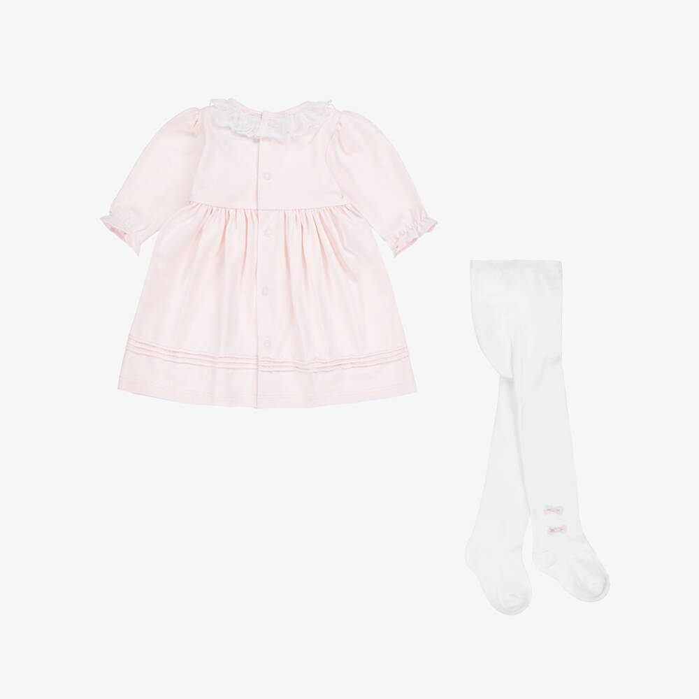 Emile et Rose-Baby Girls Pink Cotton & Tulle Dress Set | Childrensalon Outlet