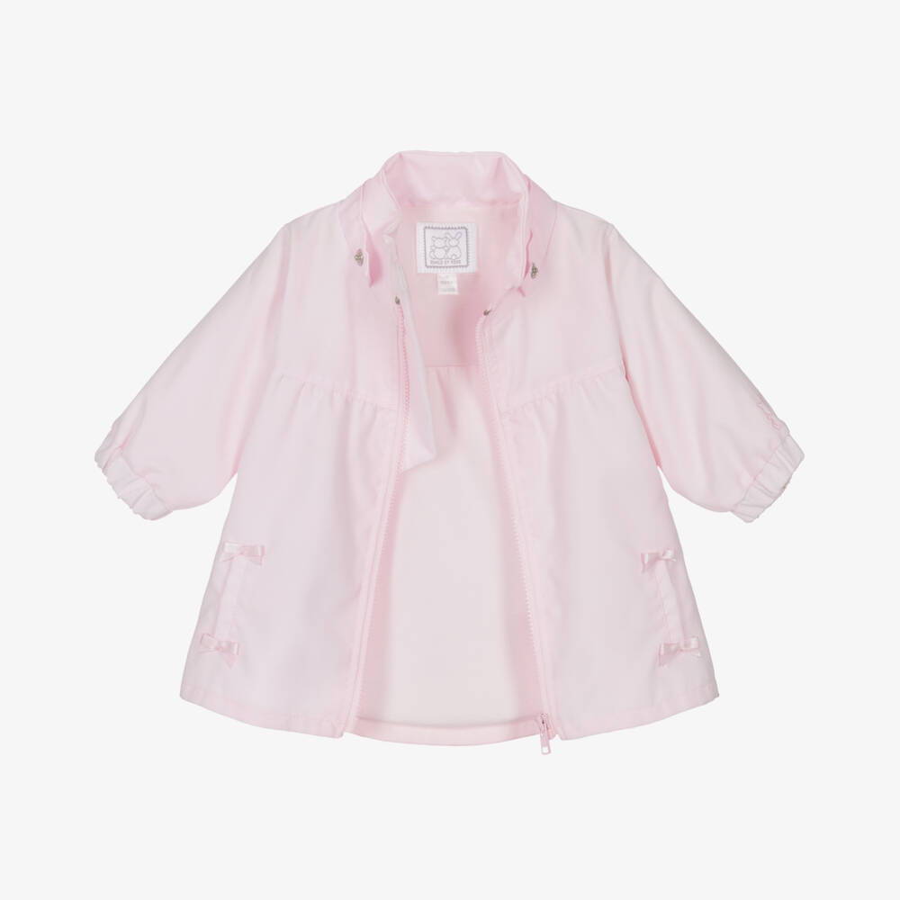 Emile et Rose-Baby Girls Pink Hooded Coat | Childrensalon Outlet