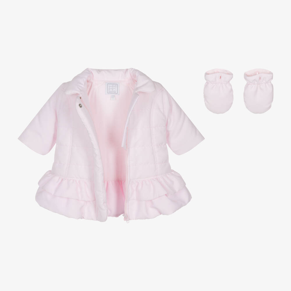Emile et Rose-Пальто с оборками бледно-розовое для девочек | Childrensalon Outlet