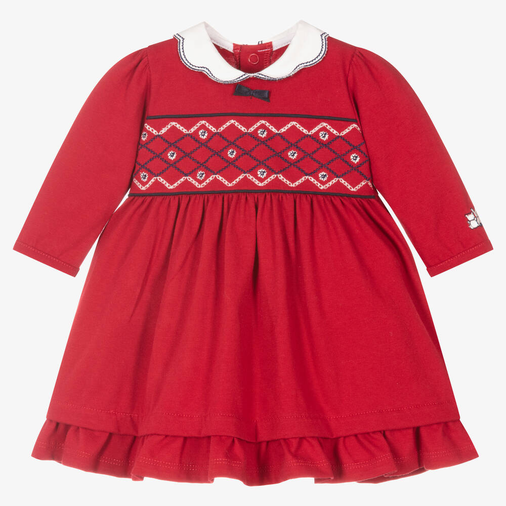 Emile et Rose - Baby Girls Red Dress Set | Childrensalon