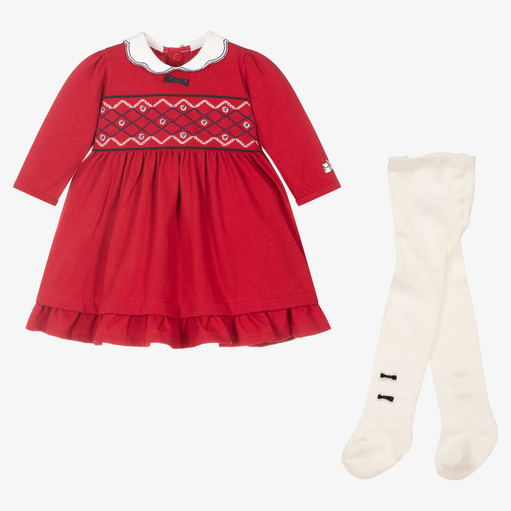 Emile et Rose Baby Girls Red Dress Set Childrensalon Outlet