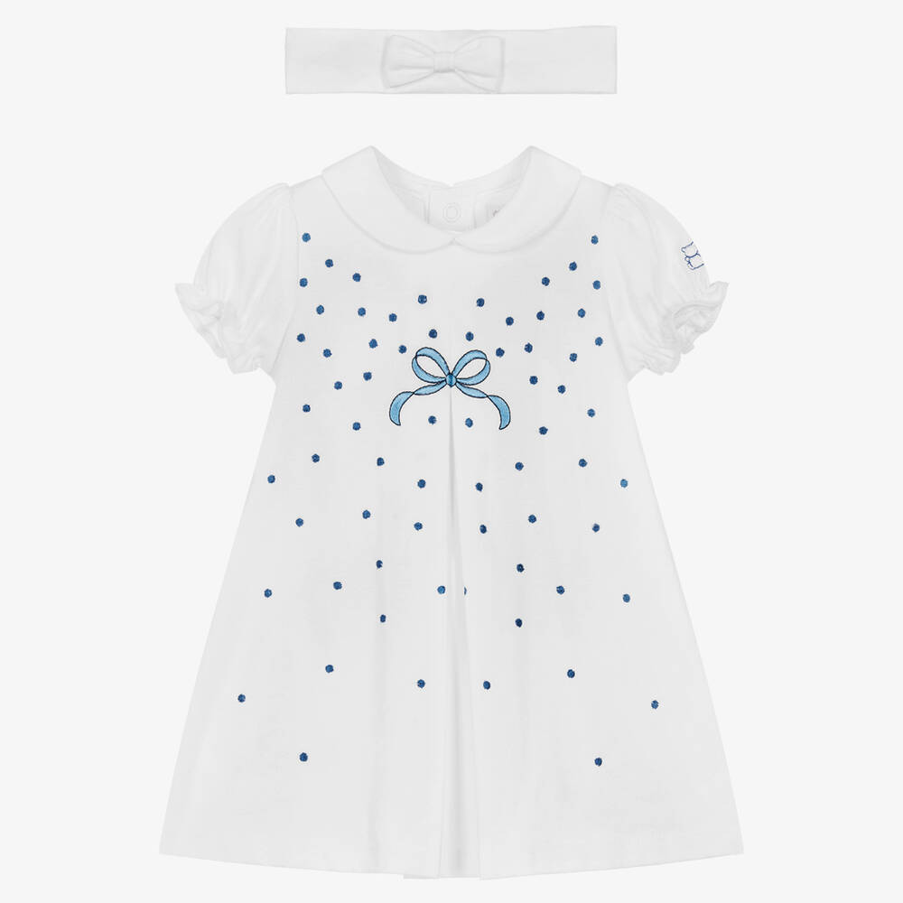 Emile et Rose - Weißes Baumwollkleid-Set für Babys | Childrensalon