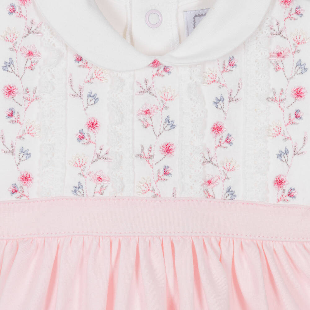 Emile et Rose-Белое и розовое платье с вышивкой цветов для малышей | Childrensalon Outlet