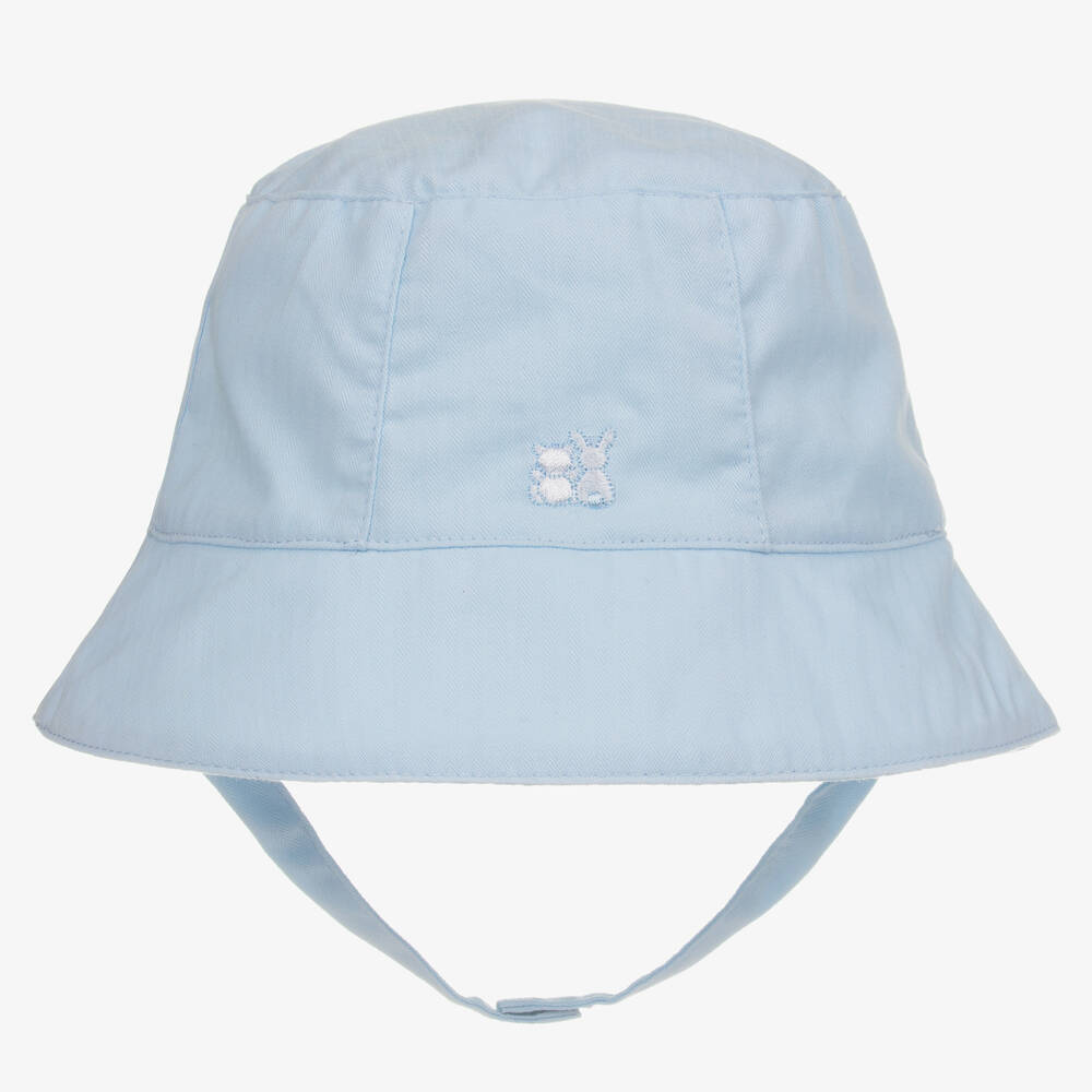 Emile et Rose - Blue Cotton Baby Sun Hat | Childrensalon