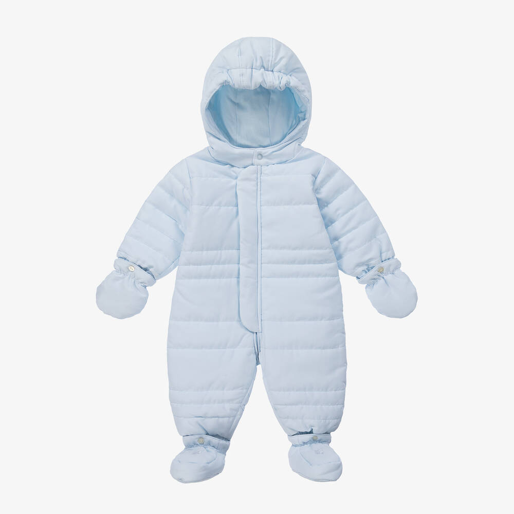 Emile et Rose - Blue Padded Baby Snowsuit | Childrensalon