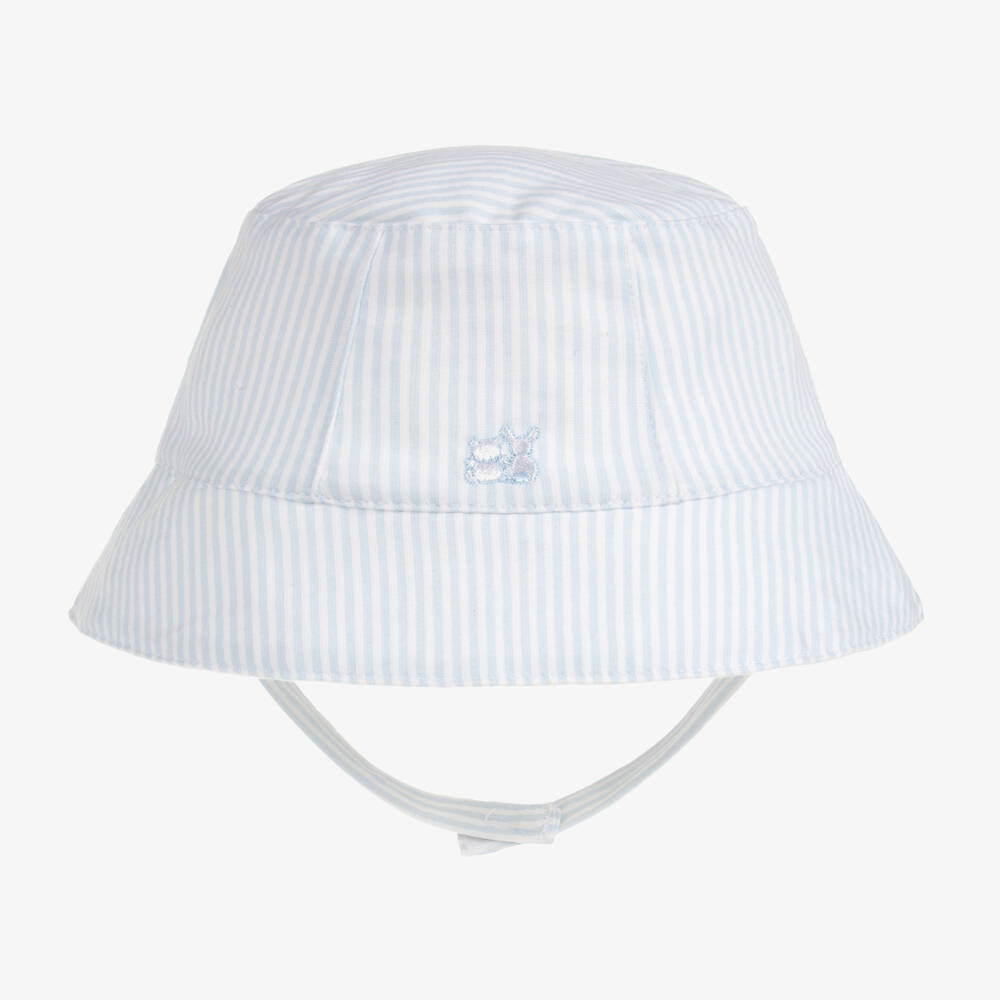 Emile et Rose-Blue Stripe Cotton Baby Sun Hat | Childrensalon Outlet