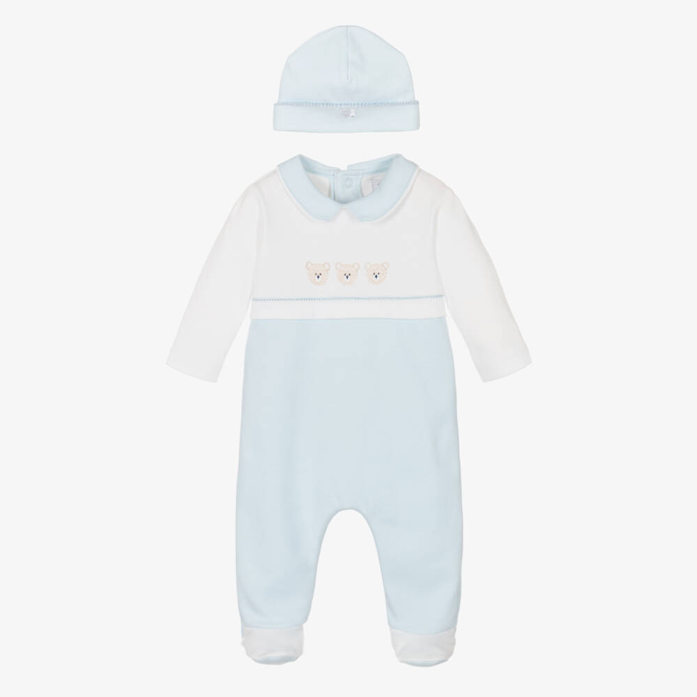 Emile et Rose-Blue Teddy Boy's Cotton Layette | Childrensalon Outlet
