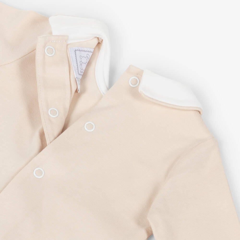 Emile et Rose-Boys Beige Cotton Teddy Babygrow & Hat Set | Childrensalon Outlet