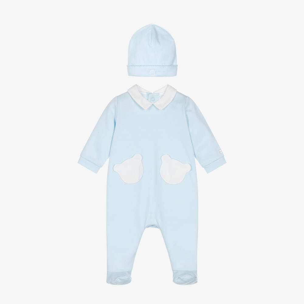 Emile et Rose-Boys Cotton Blue Babysuit Ensemble | Childrensalon Outlet