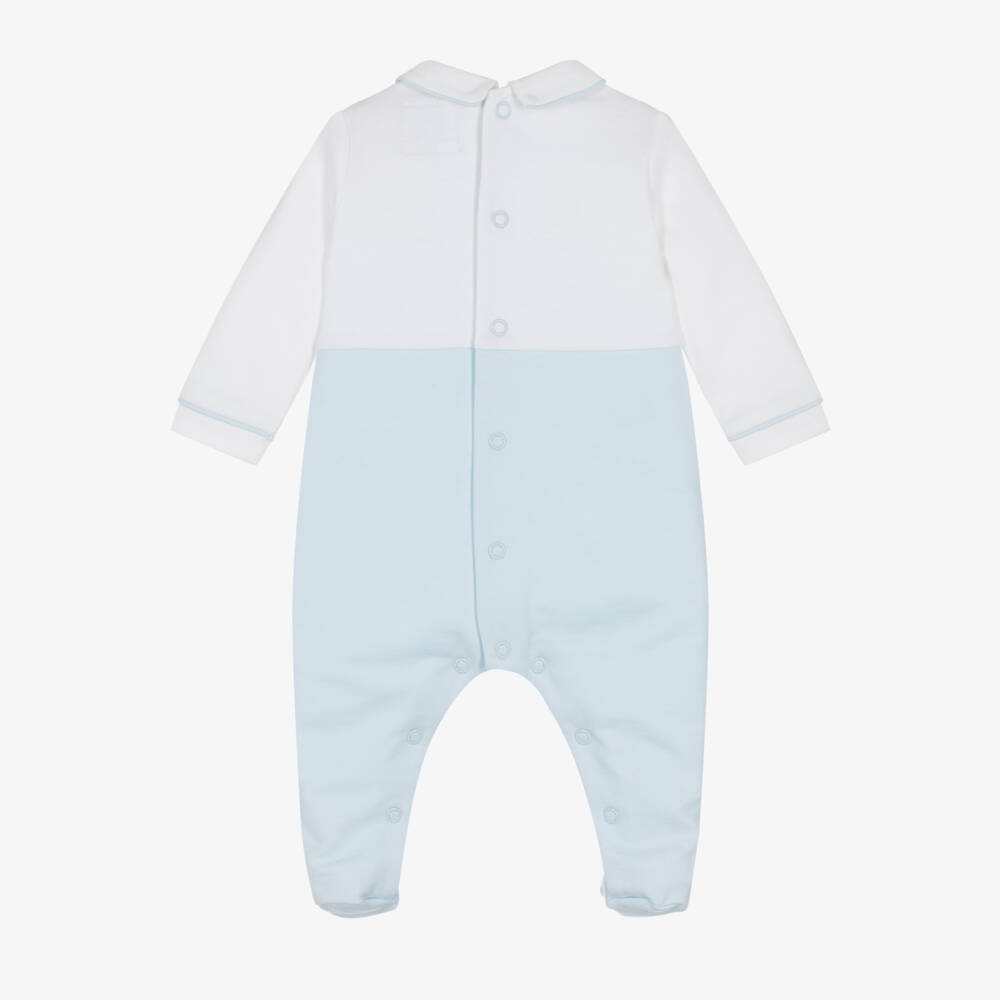 Emile et Rose-Boys Cotton Blue & White Sleepsuit | Childrensalon Outlet