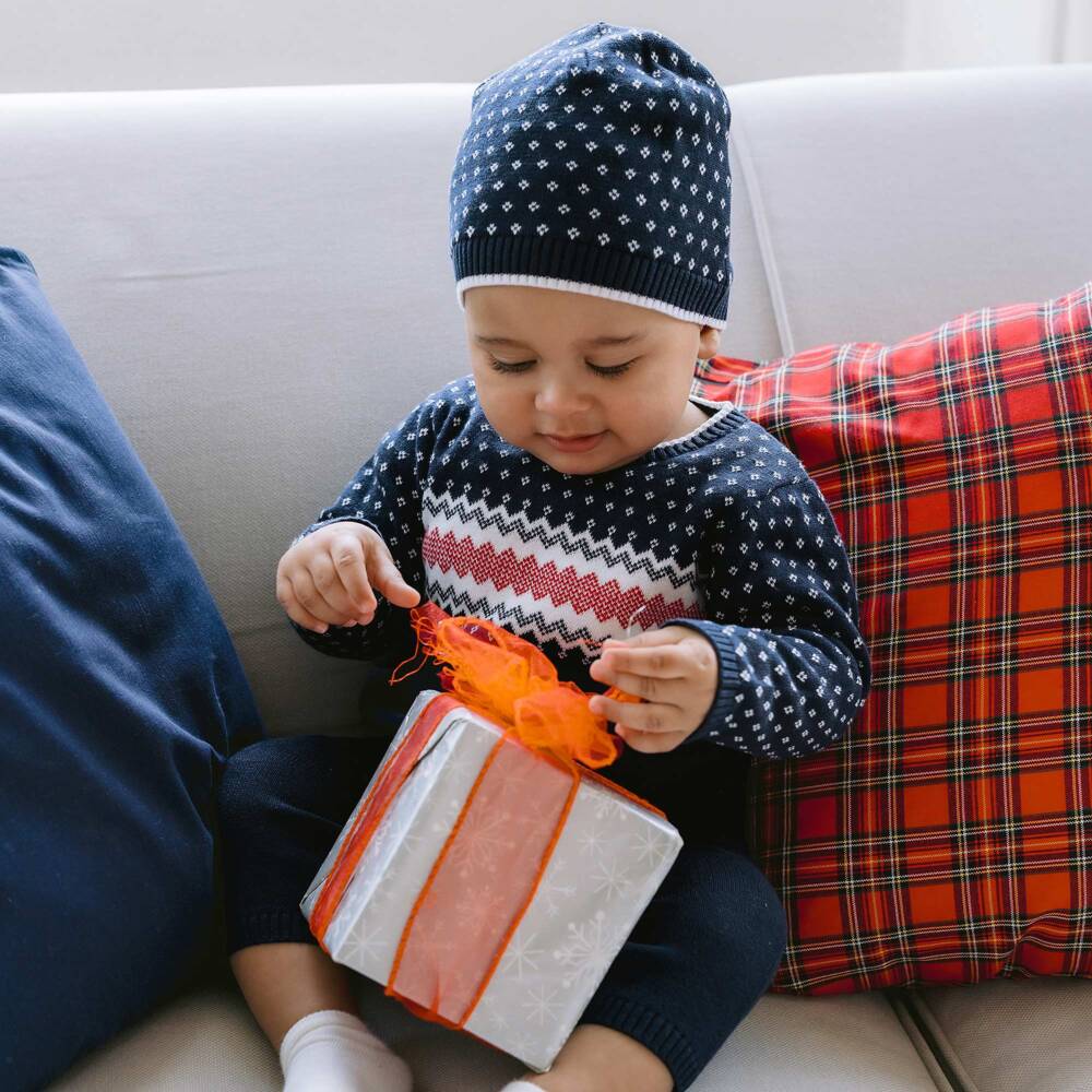 Emile et Rose-Boys Navy Knitted Romper Set | Childrensalon Outlet