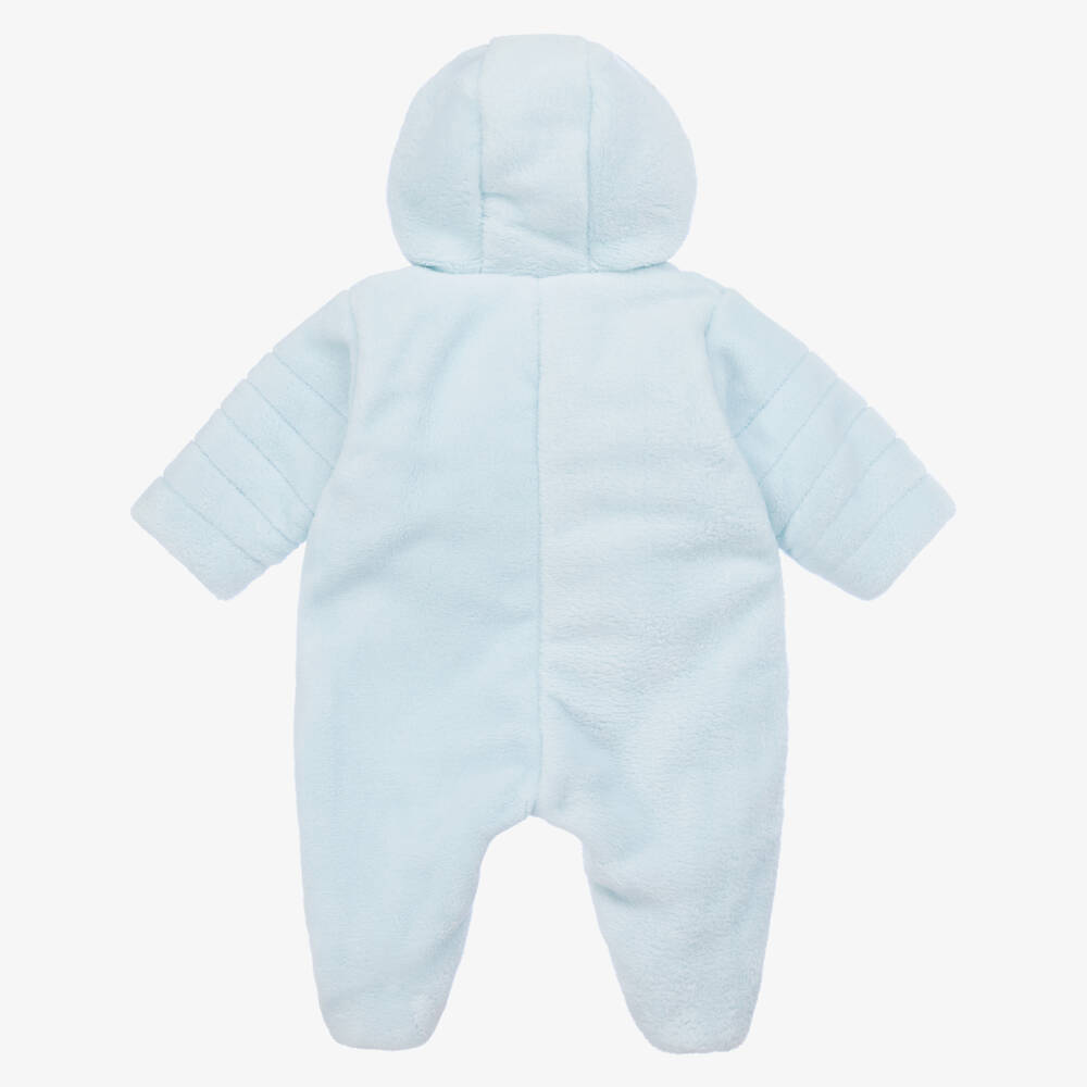 Emile et Rose-Boys Plushy Blue Velour Pramsuit | Childrensalon Outlet