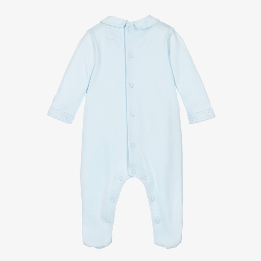 Emile et Rose-Boys Quilted Blue Footed Babygrow | Childrensalon Outlet