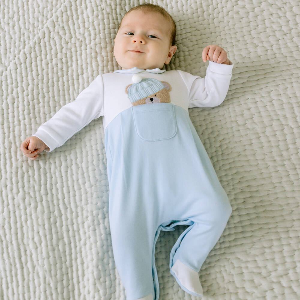Emile et Rose-Boys Sky Blue Teddy Suit | Childrensalon Outlet
