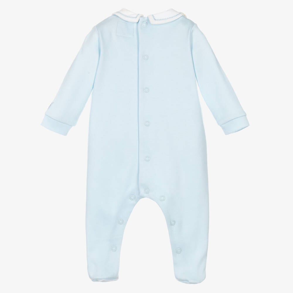 Emile et Rose-Boys Sky Cotton Embroidered Romper | Childrensalon Outlet
