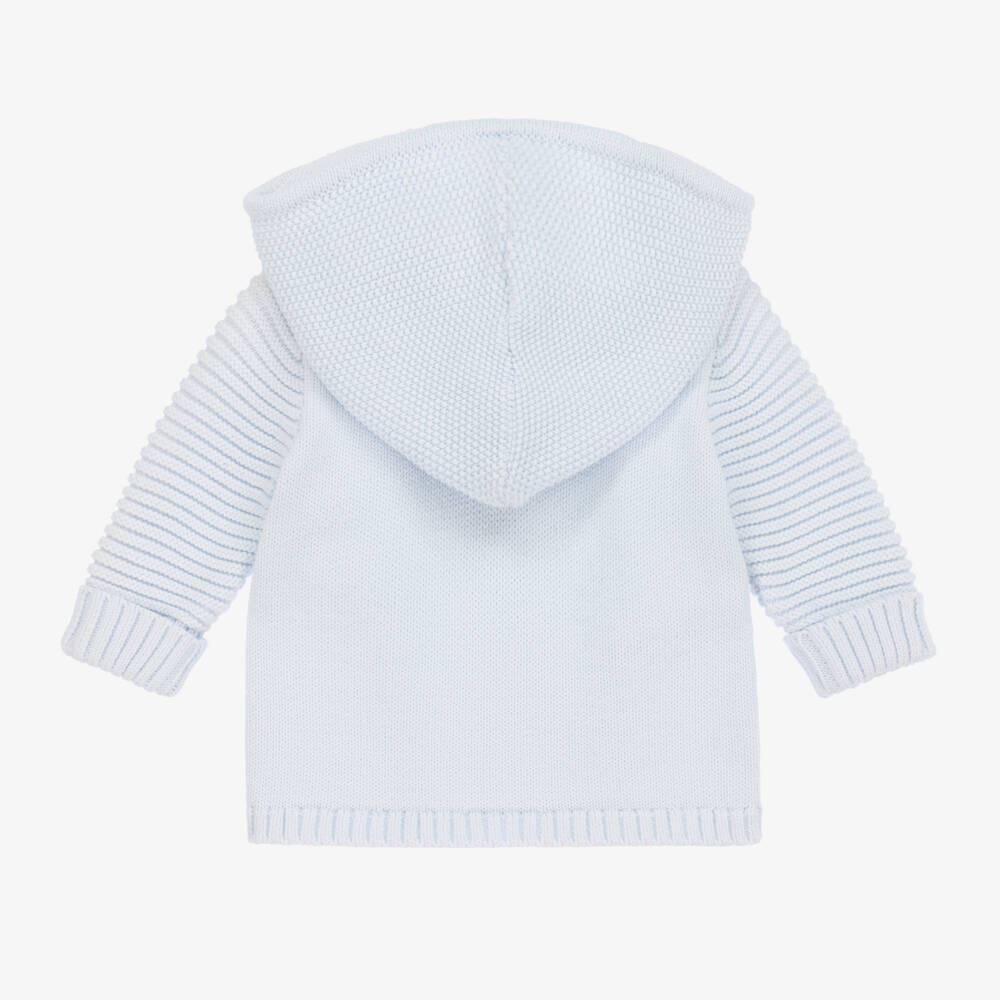 Emile et Rose-Boys Soft Blue Cotton Zip Cardigan | Childrensalon Outlet
