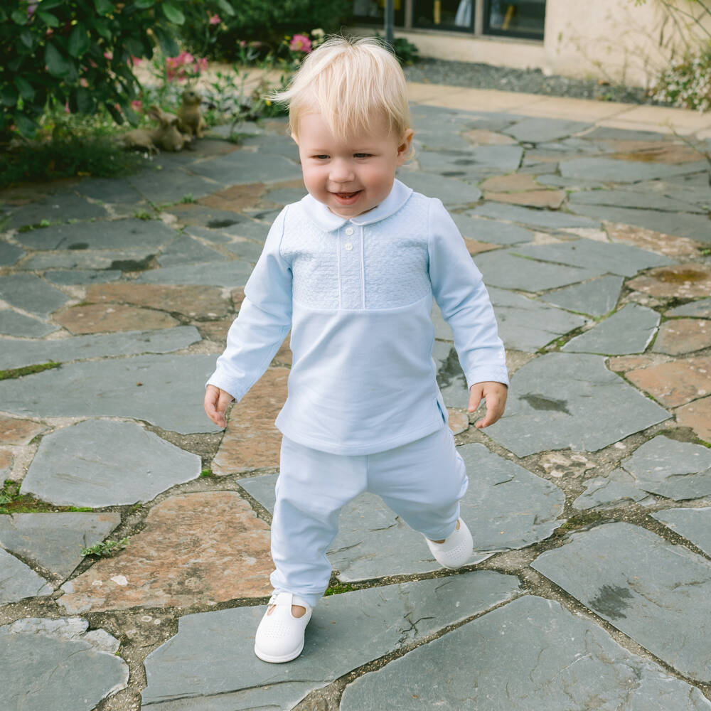 Emile et Rose-Boys Soft Blue Jersey Ensemble | Childrensalon Outlet
