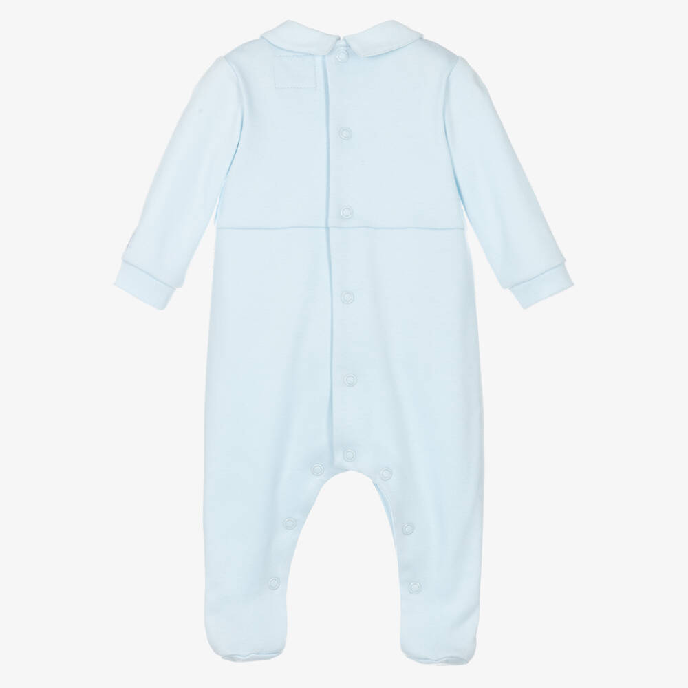 Emile et Rose-Boys Soft Blue Pintuck Romper | Childrensalon Outlet