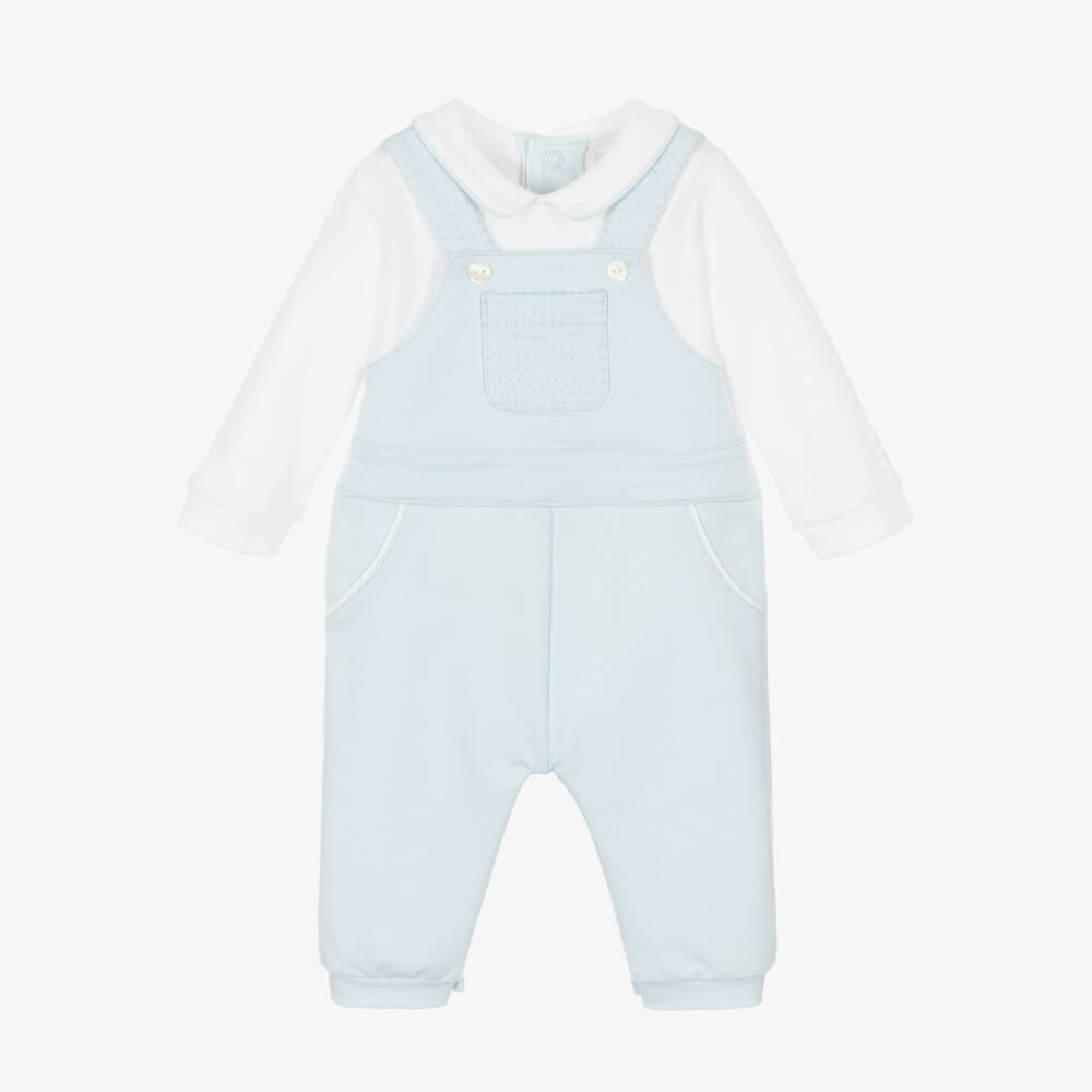 Emile et Rose-Boys Soft Blue Popper Romper | Childrensalon Outlet
