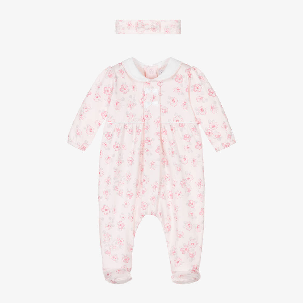 Emile et Rose-Girls Cotton Floral Babygrow Set | Childrensalon Outlet