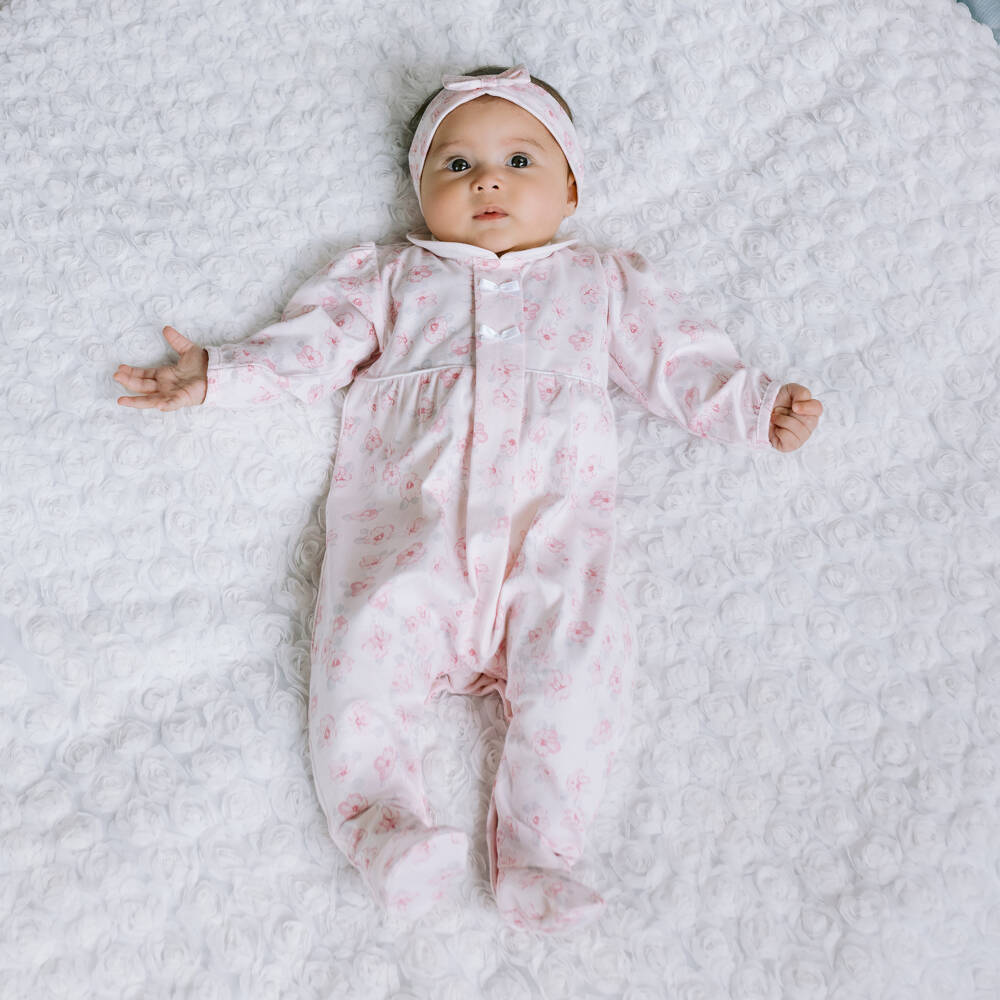 Emile et Rose-Girls Cotton Floral Babygrow Set | Childrensalon Outlet