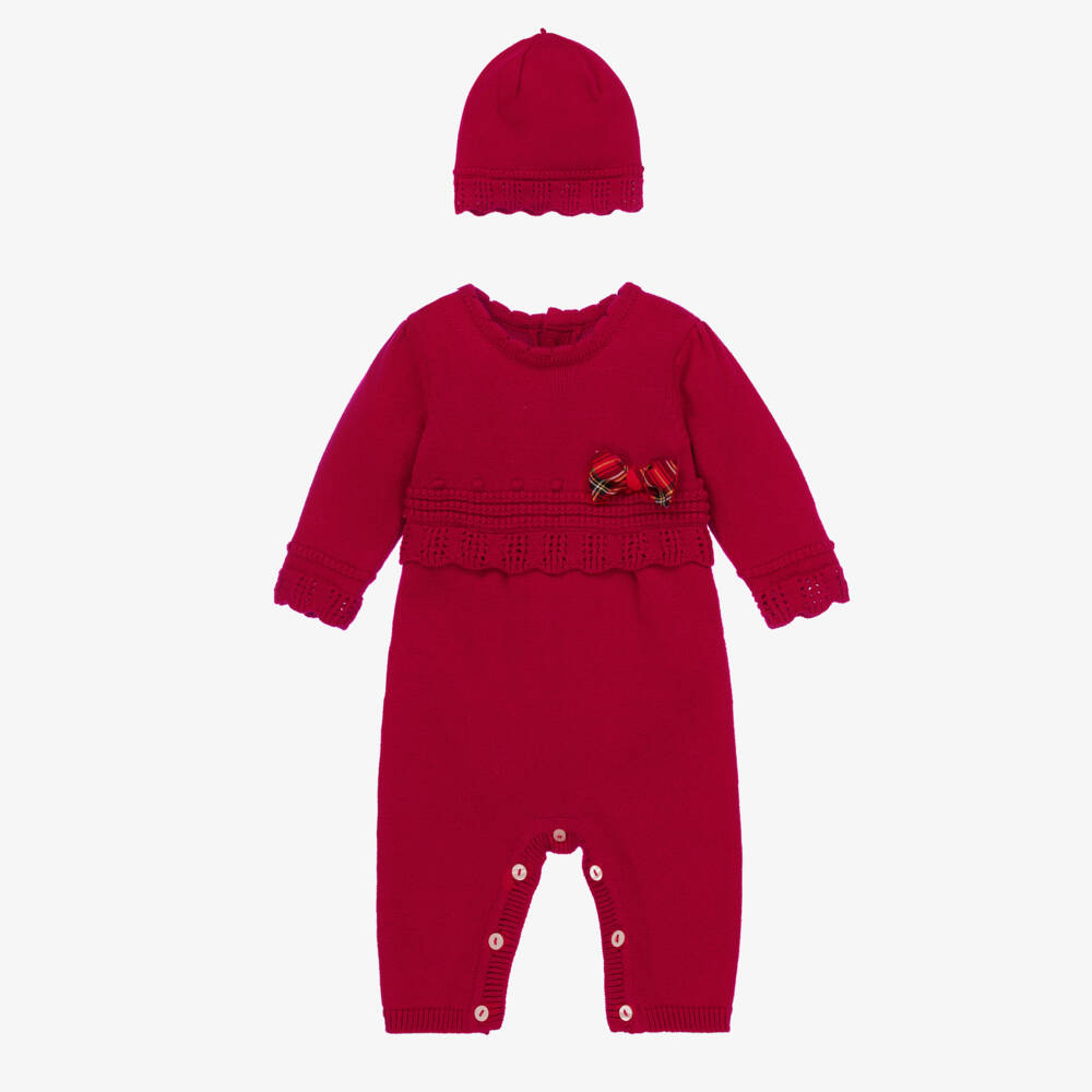 Emile et Rose-Girls Cotton Scarlet Babysuit Ensemble | Childrensalon Outlet