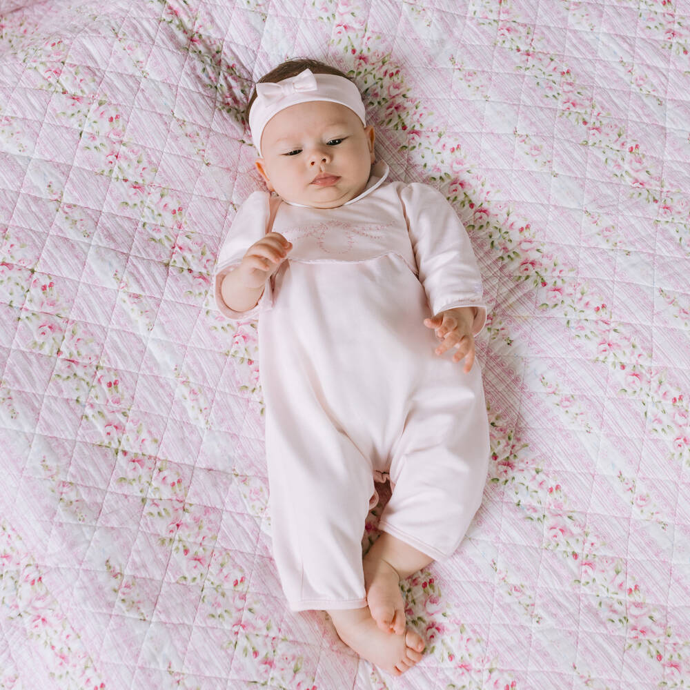 Emile et Rose-Girls Cotton-Soft Pink Romper Ensemble | Childrensalon Outlet