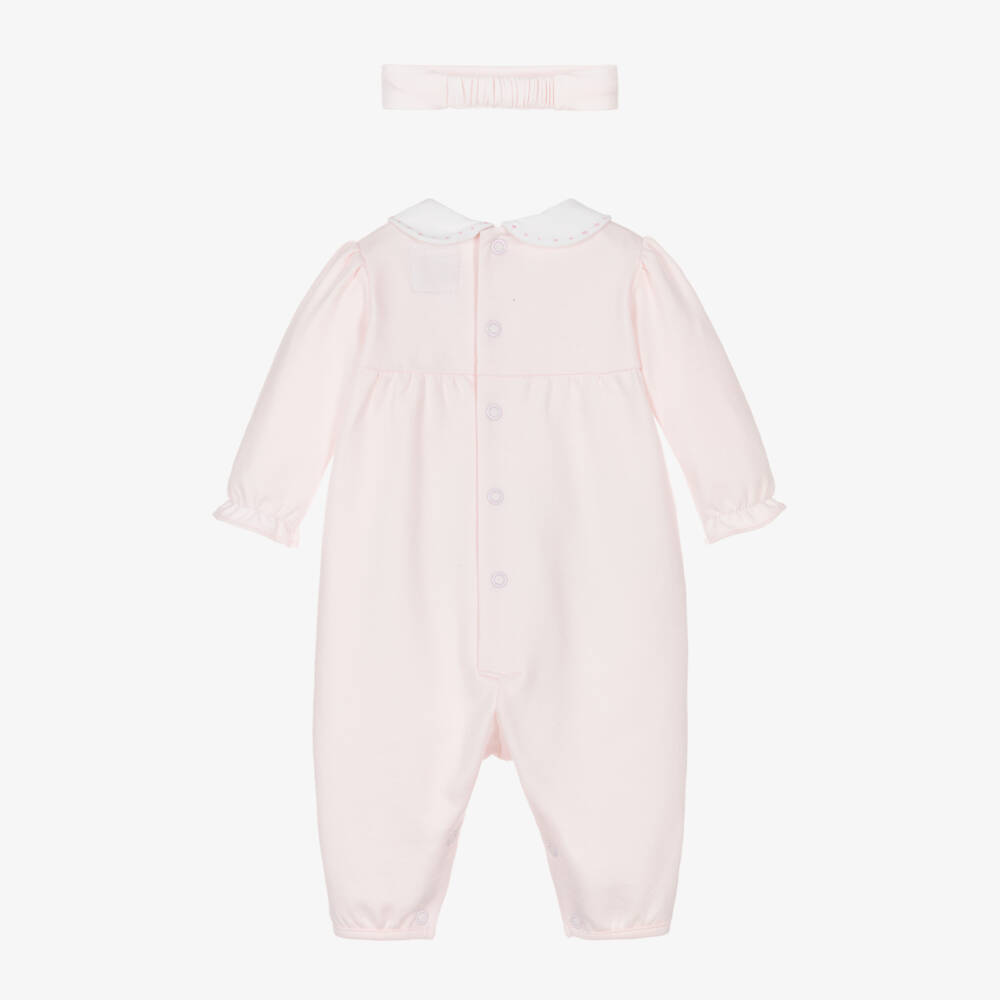 Emile et Rose-Girls Cotton-Soft Pink Romper Ensemble | Childrensalon Outlet