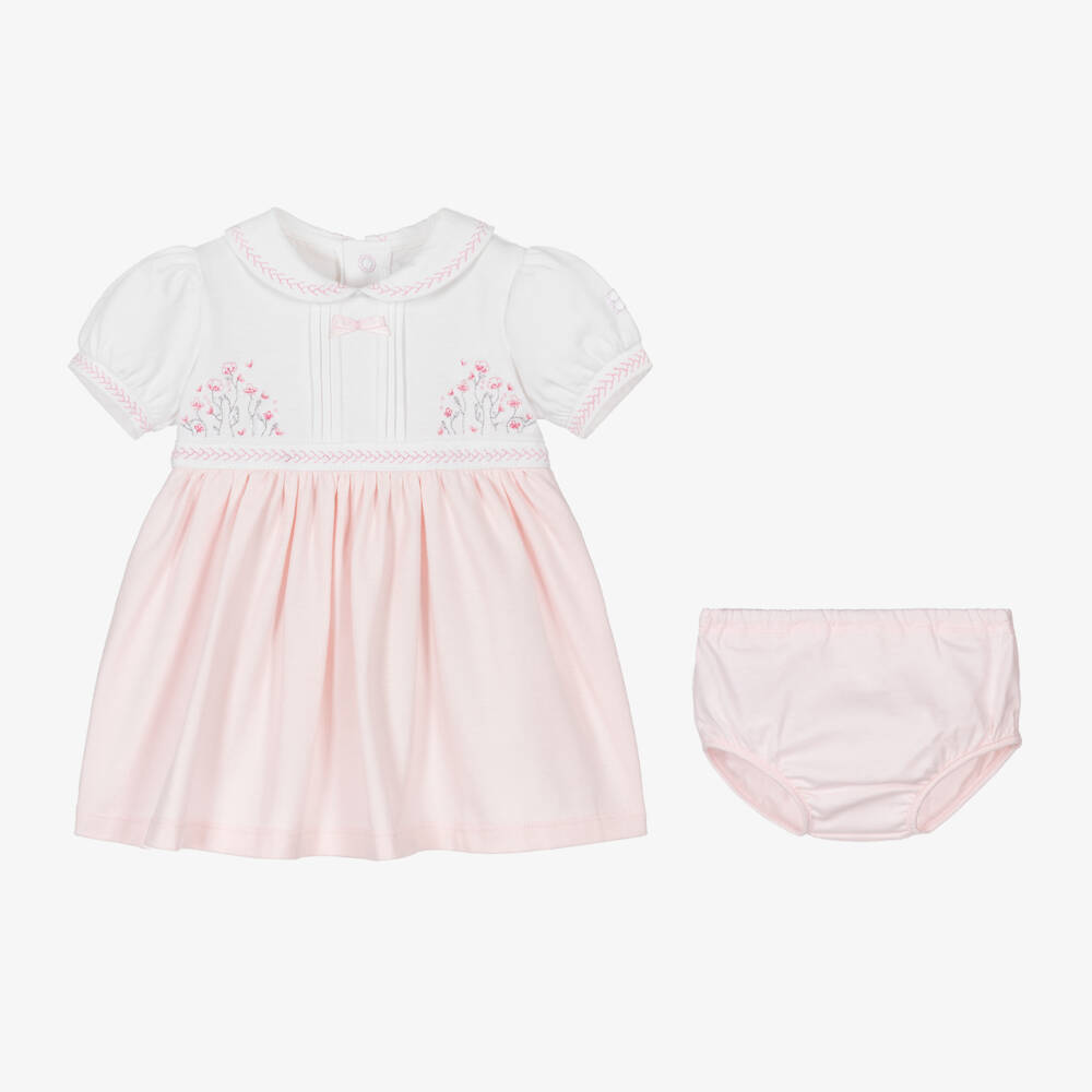 Emile et Rose-Girls Delicate Pink Cotton Floral Dress | Childrensalon Outlet