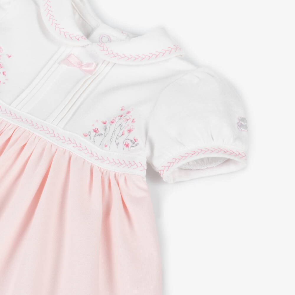 Emile et Rose-Girls Delicate Pink Cotton Floral Dress | Childrensalon Outlet