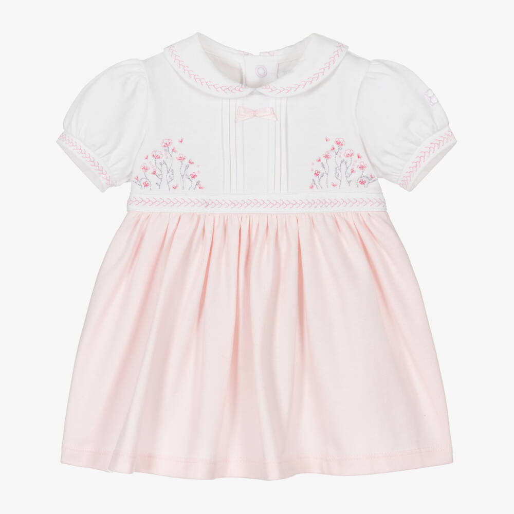 Emile et Rose-Girls Delicate Pink Cotton Floral Dress | Childrensalon Outlet