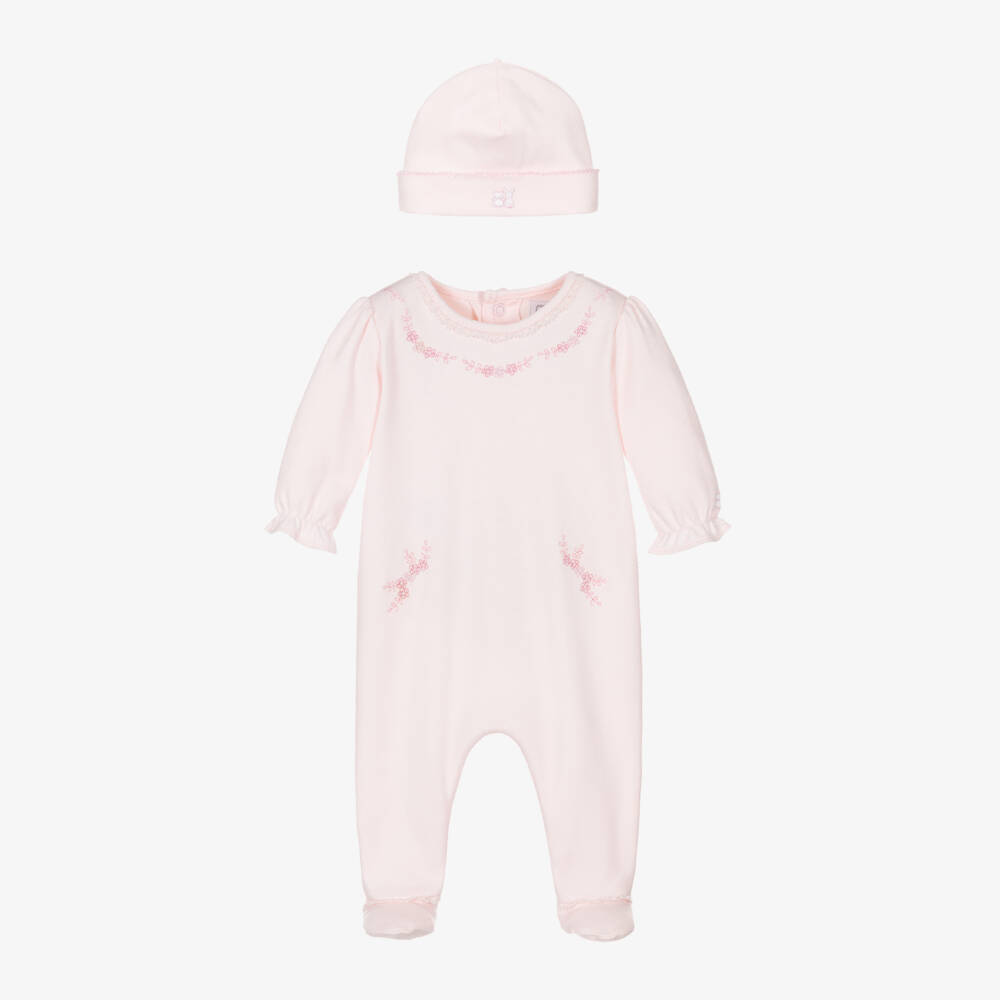 Emile et Rose-Girls Floral Pink Babygrow Ensemble | Childrensalon Outlet