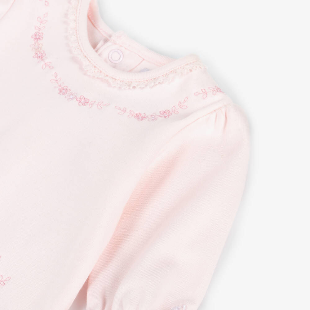 Emile et Rose-Girls Floral Pink Babygrow Ensemble | Childrensalon Outlet
