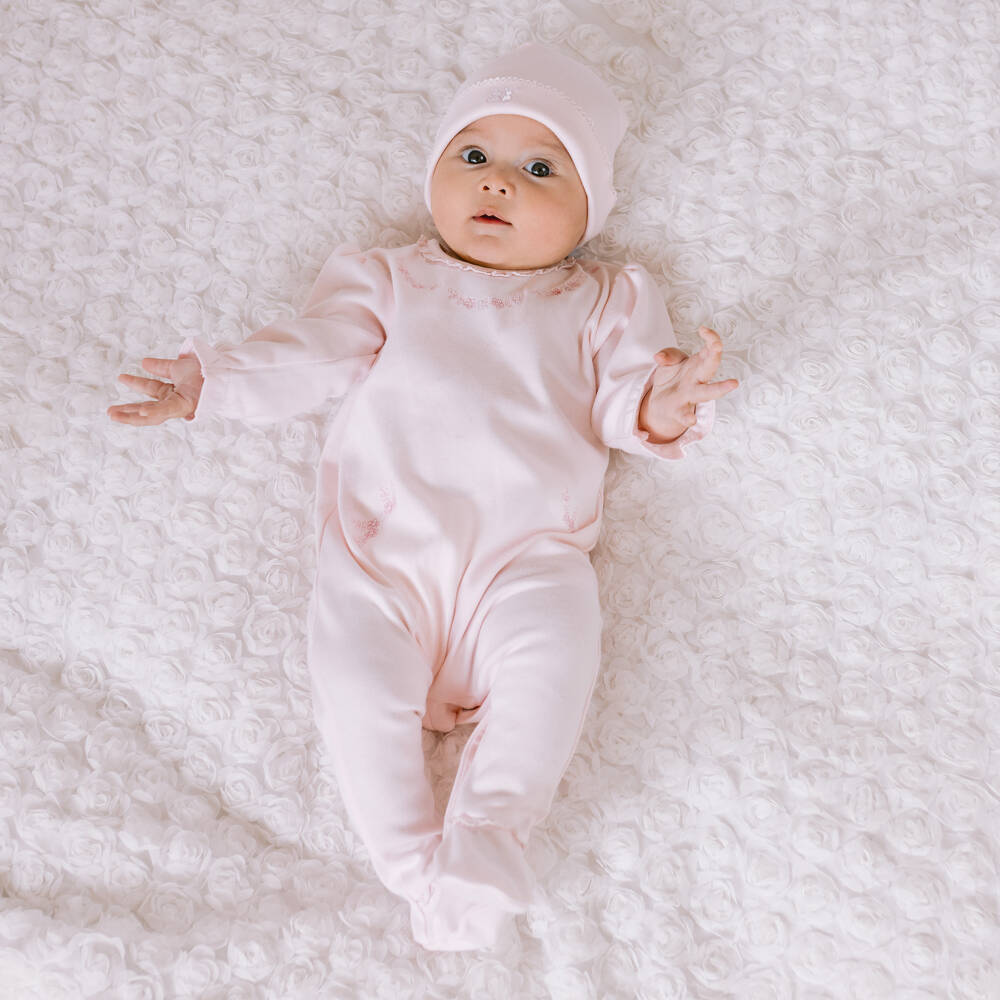 Emile et Rose-Girls Floral Pink Babygrow Ensemble | Childrensalon Outlet
