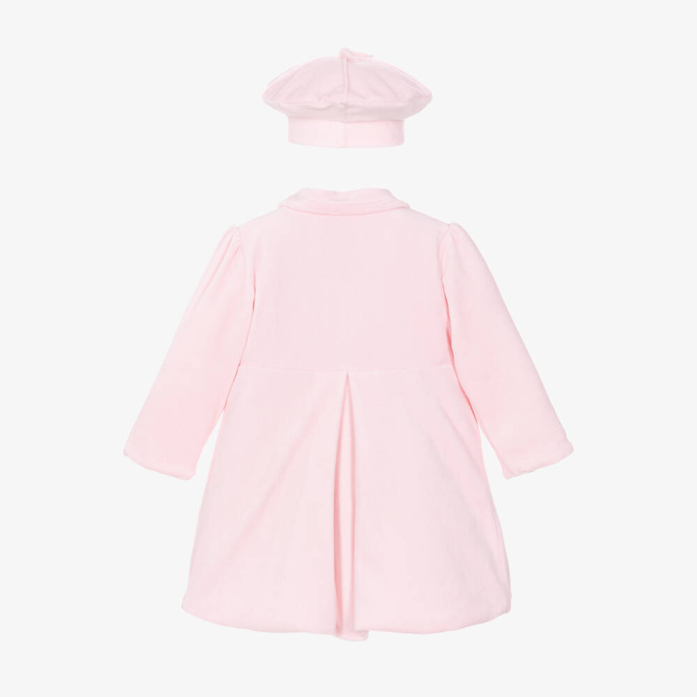 Emile et Rose-Girls Pale Pink Velour Coat Set | Childrensalon Outlet