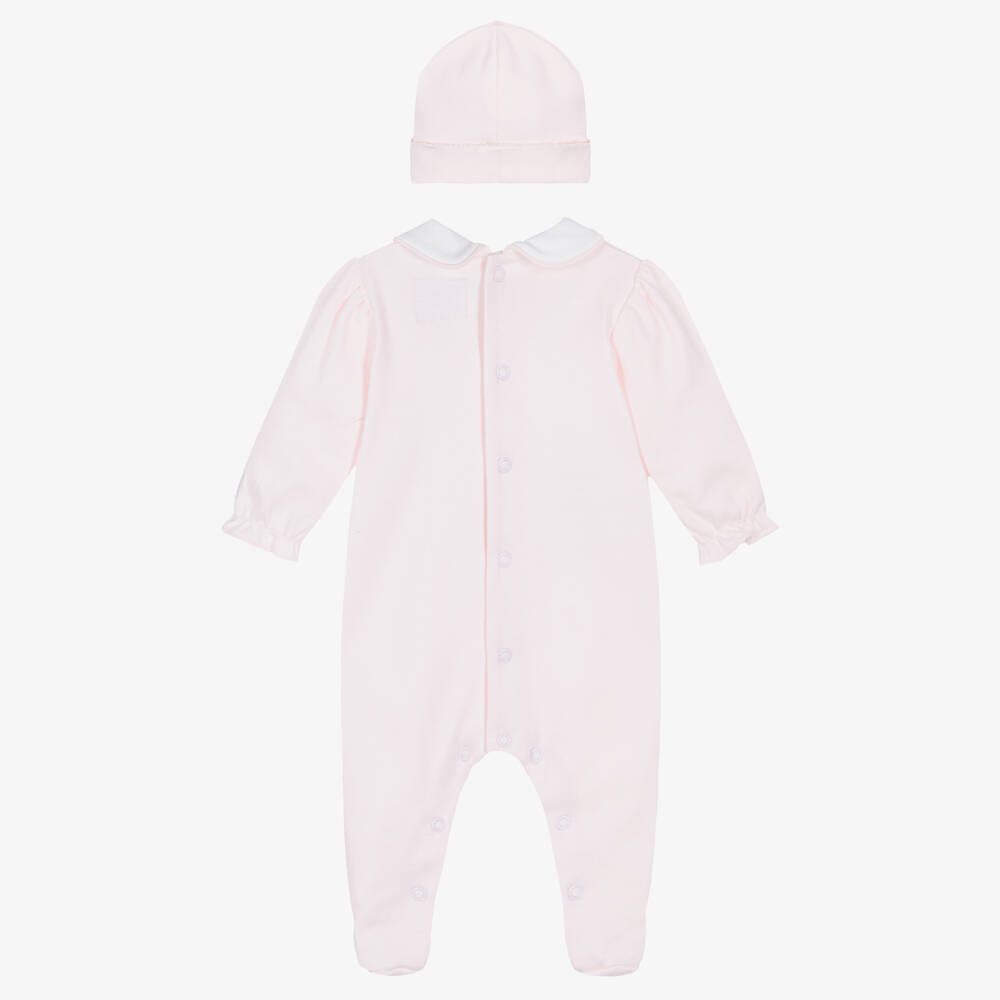 Emile et Rose-Girls Pink Bunny Cotton Babysuit Set | Childrensalon Outlet