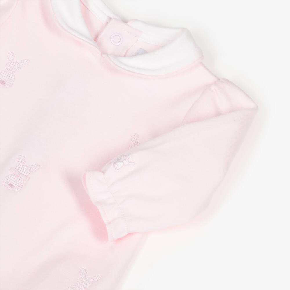 Emile et Rose-Girls Pink Bunny Cotton Babysuit Set | Childrensalon Outlet
