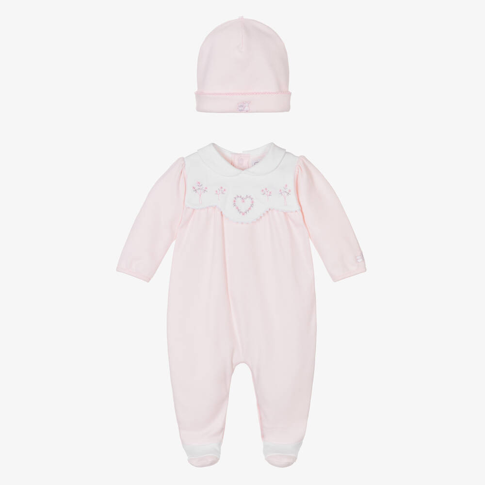Emile et Rose - Girls Pink Cotton Babysuit Set | Childrensalon Outlet