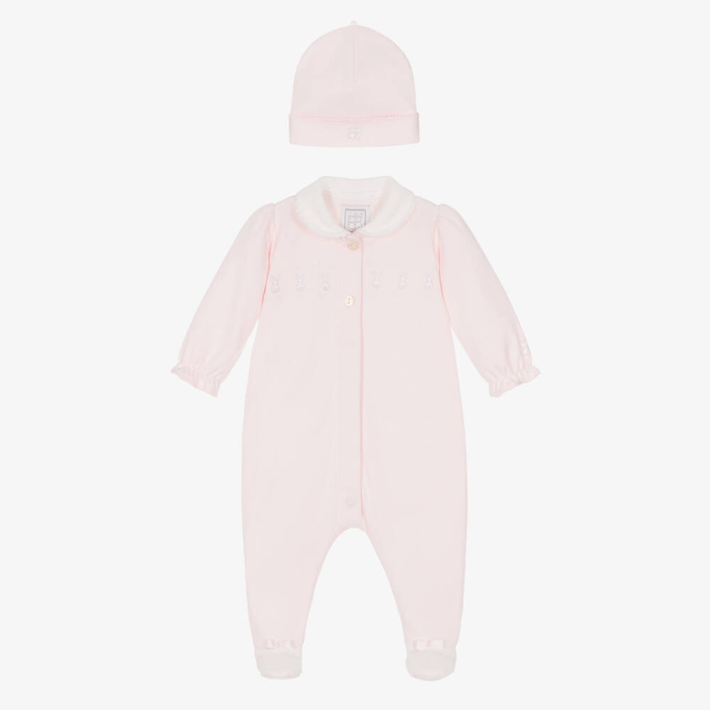 Emile et Rose-Girls Pink Cotton Babysuit Set | Childrensalon Outlet