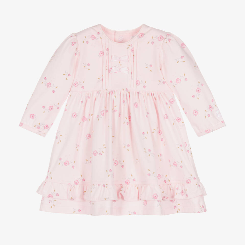 Emile et Rose-Розовое хлопковое платье в цветочек для малышек | Childrensalon Outlet