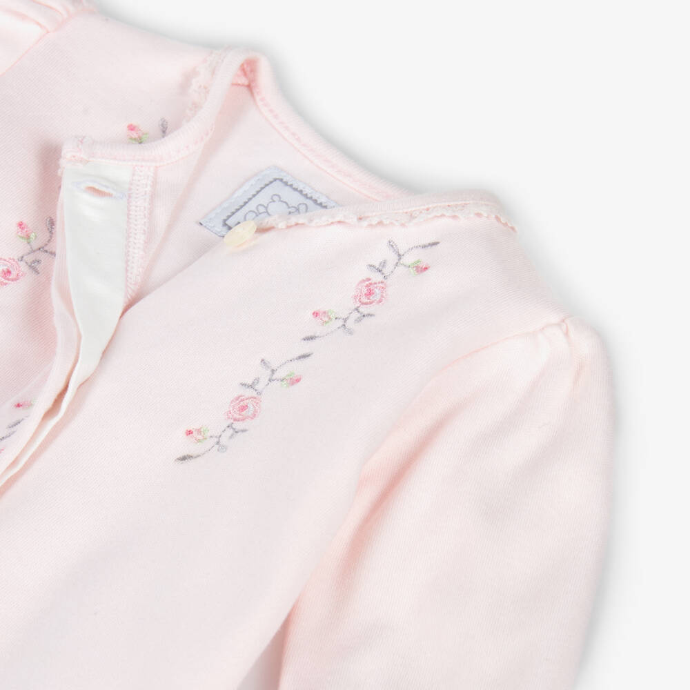 Emile et Rose-Girls Pink Rosy Lace Babygrow | Childrensalon Outlet