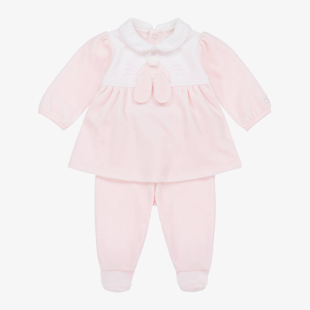 Emile et Rose-Girls Pink Velour Outfit Set | Childrensalon Outlet