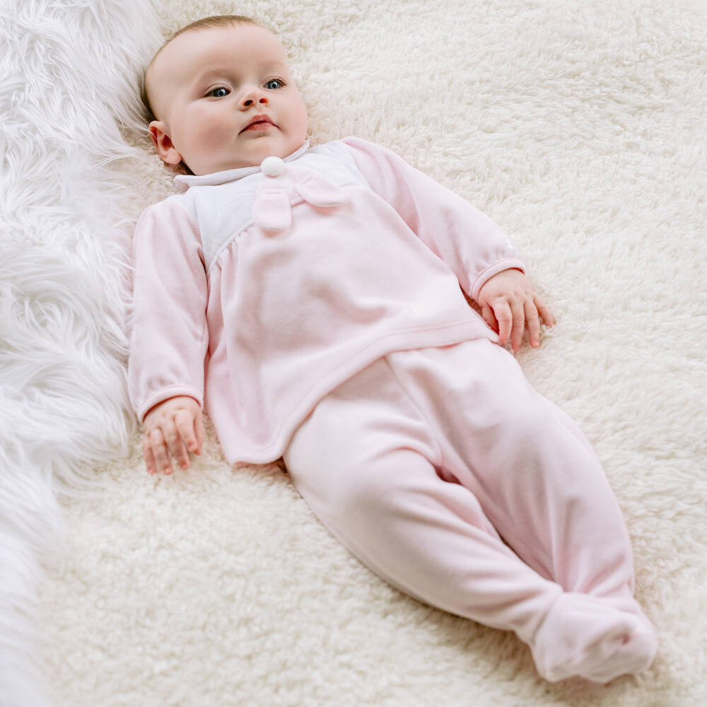 Emile et Rose-Girls Pink Velour Outfit Set | Childrensalon Outlet
