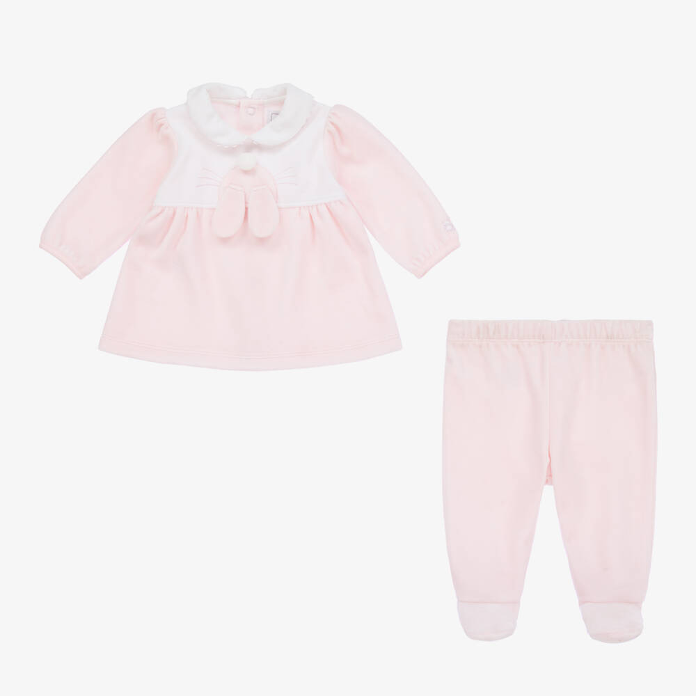Emile et Rose-Girls Pink Velour Outfit Set | Childrensalon Outlet